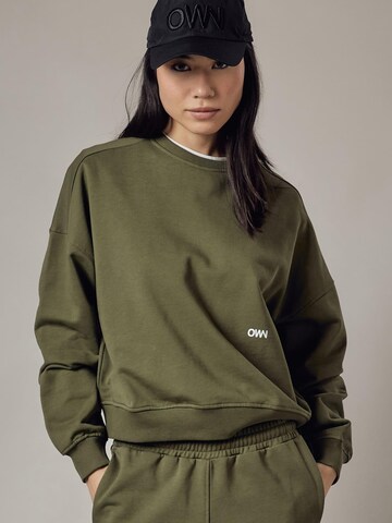 Felpa 'Felpa Girocollo Loose Fit' di OWN Off With Nature in verde: frontale