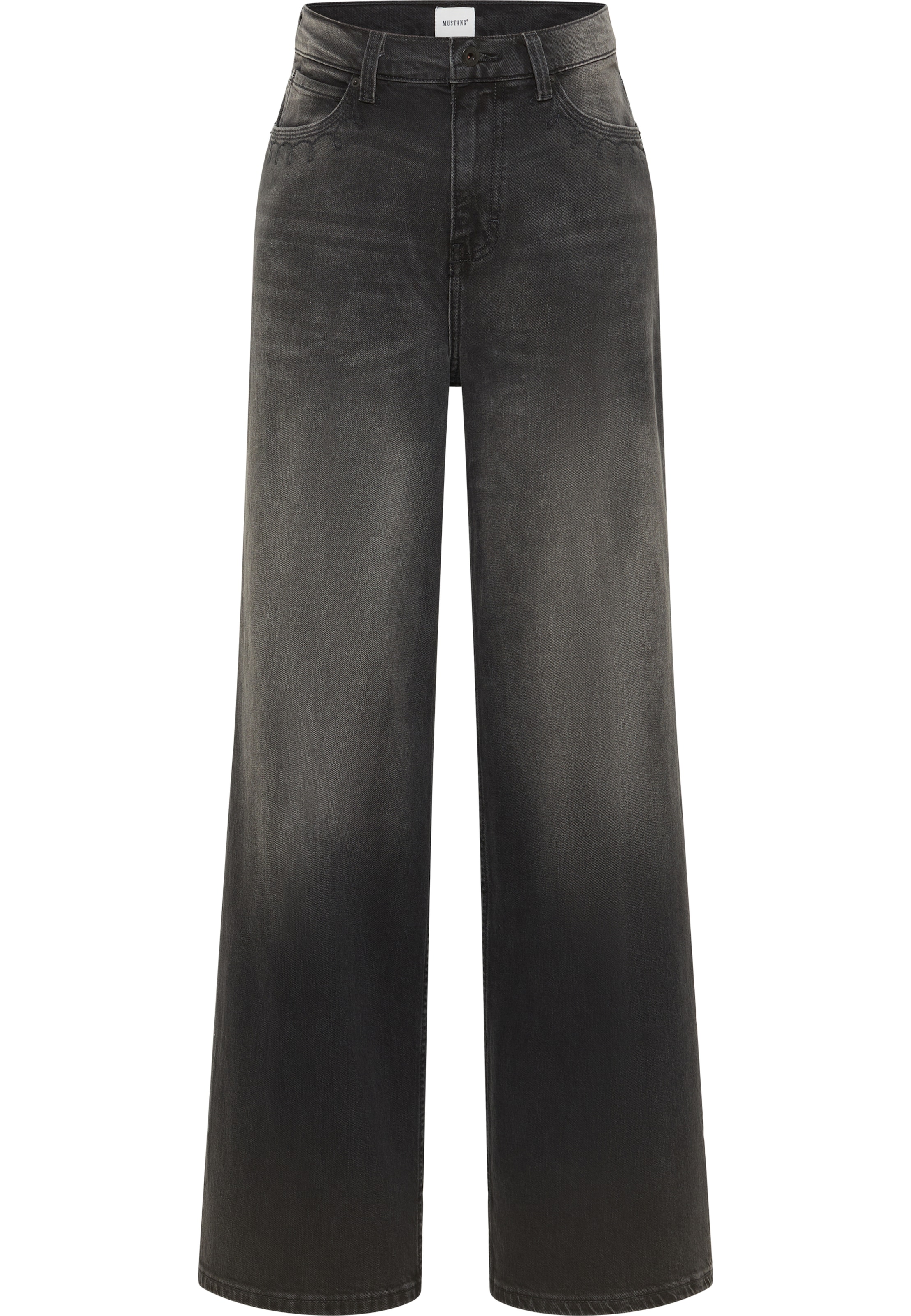 MUSTANG Wide Leg Jeans 'Luise' in Schwarz: Vorderseite