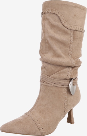 Ital-Design Stiefel in Beige: Vorderseite
