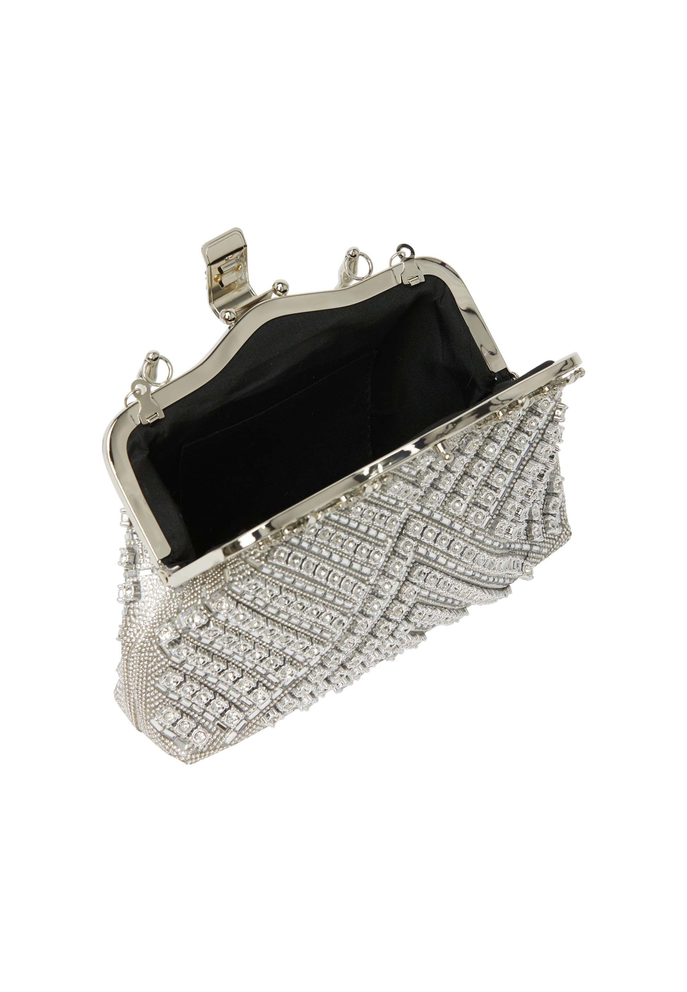 sudrabs faina "Clutch" stila somiņa