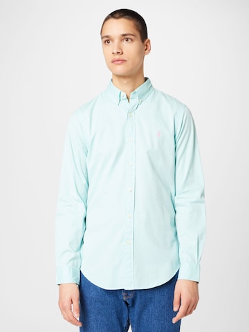Polo Ralph Lauren Слим Рубашка в Синий: спереди