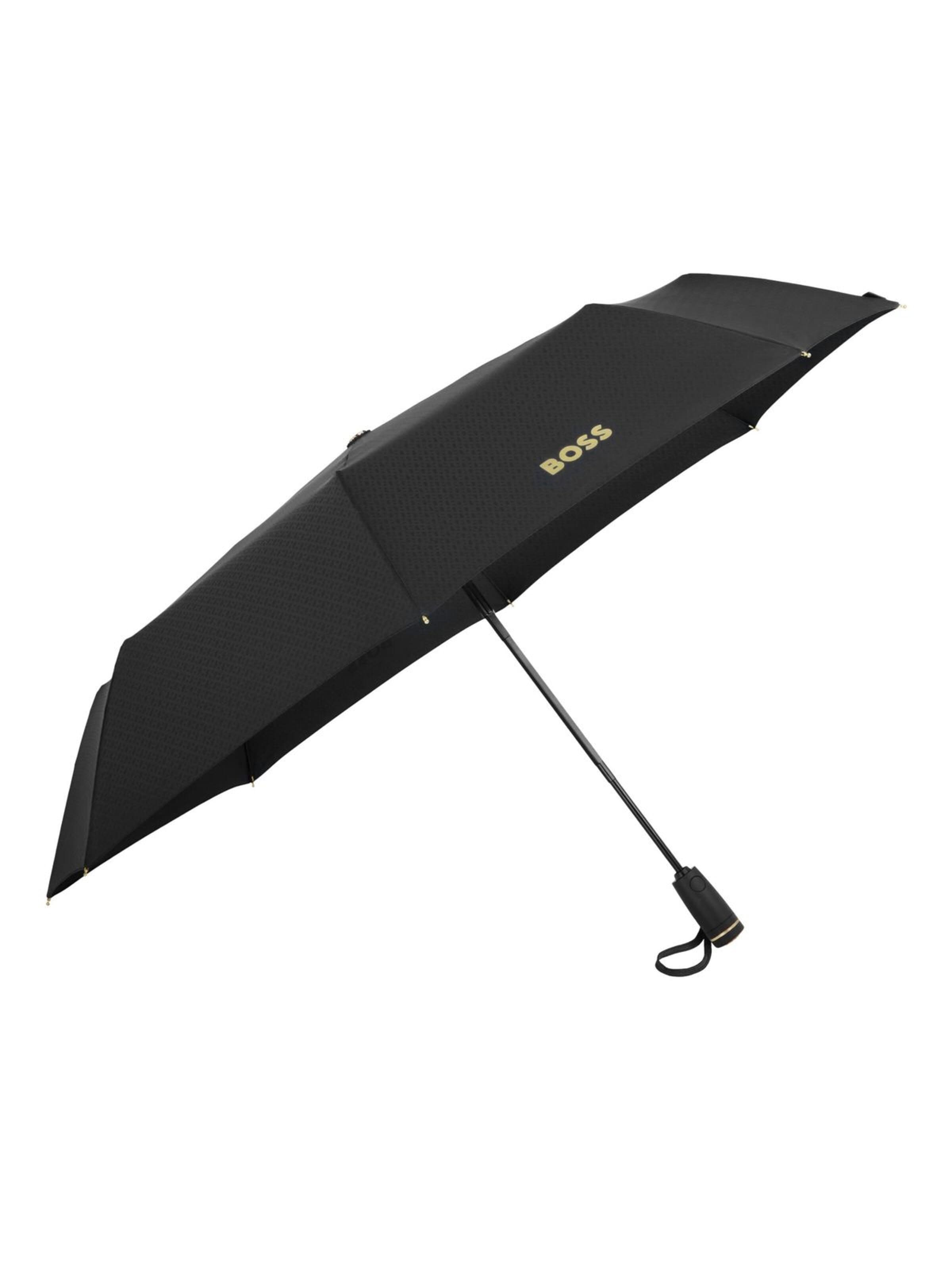 BOSS Regenschirm 'Pocket umbrella Double B'‌‌‌‌‌‌ in Schwarz: Vorderseite