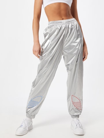 ADIDAS ORIGINALS Tapered Trousers 'Adicolor Japona' in Silver: front