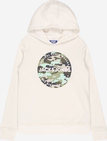 Bluză de molton 'Pete' de la Jack & Jones Junior pe alb: față