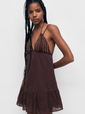 Pull&Bear Dress in Brown: front