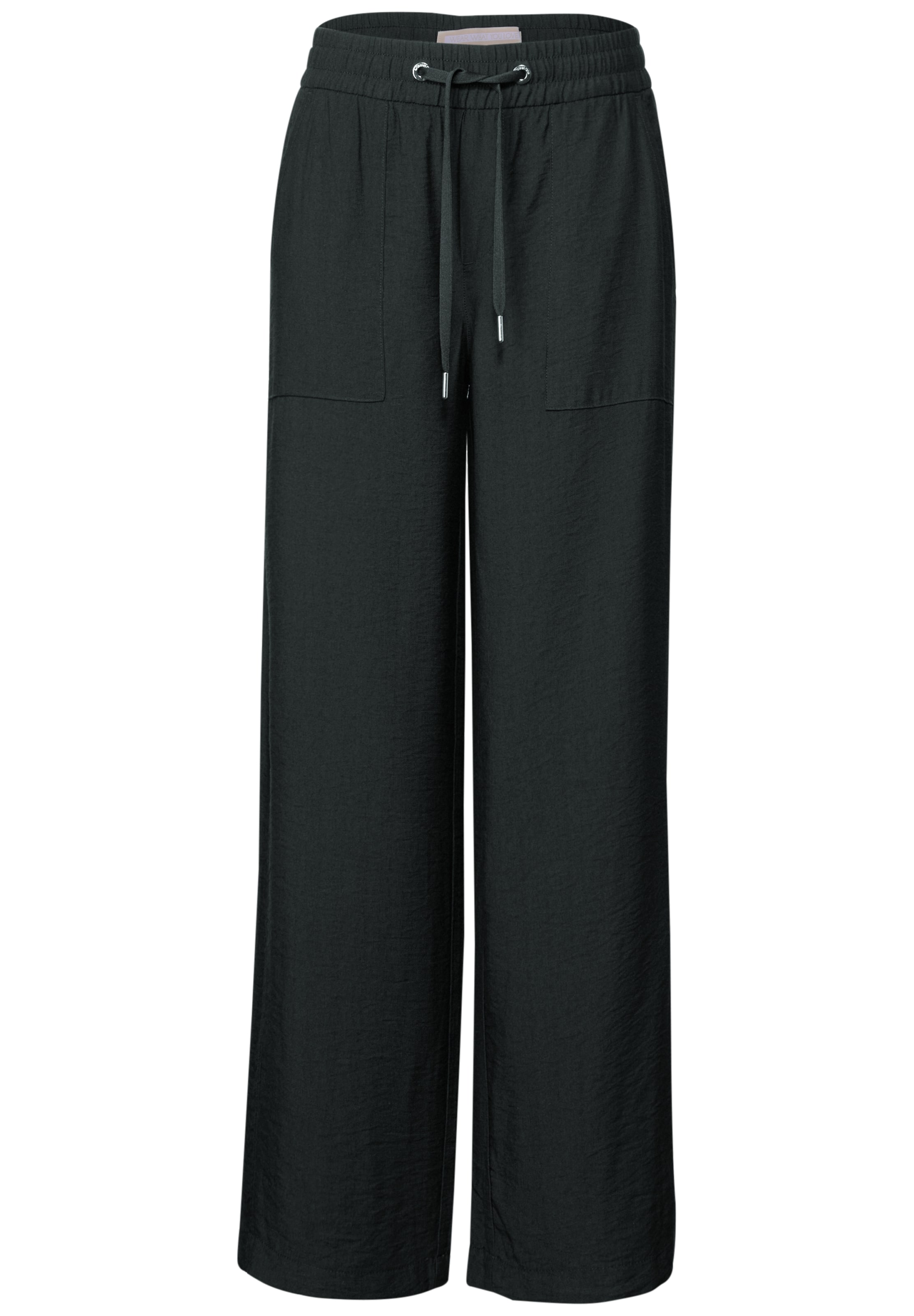 STREET ONE Loose fit Pants in Black: front