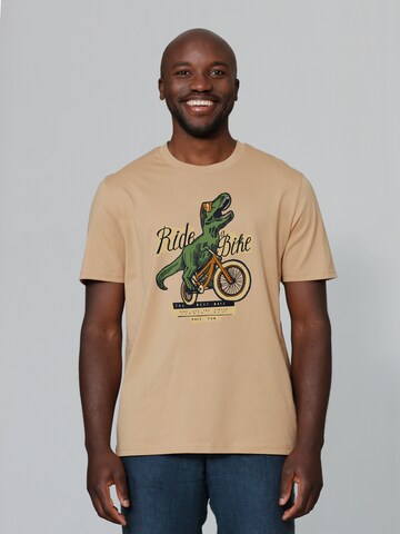 T-Shirt Watapparel en beige : devant