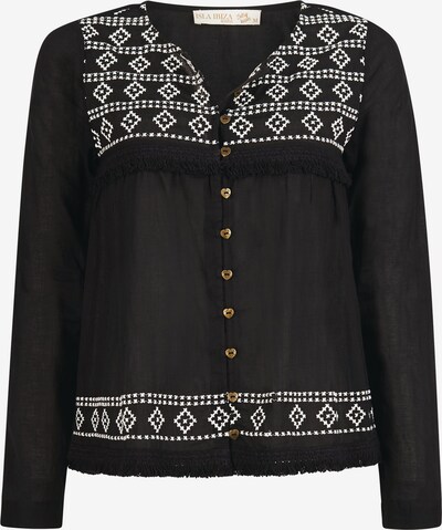 Isla Ibiza Bonita Bluse 'EMBROIDERED' in schwarz, Produktansicht