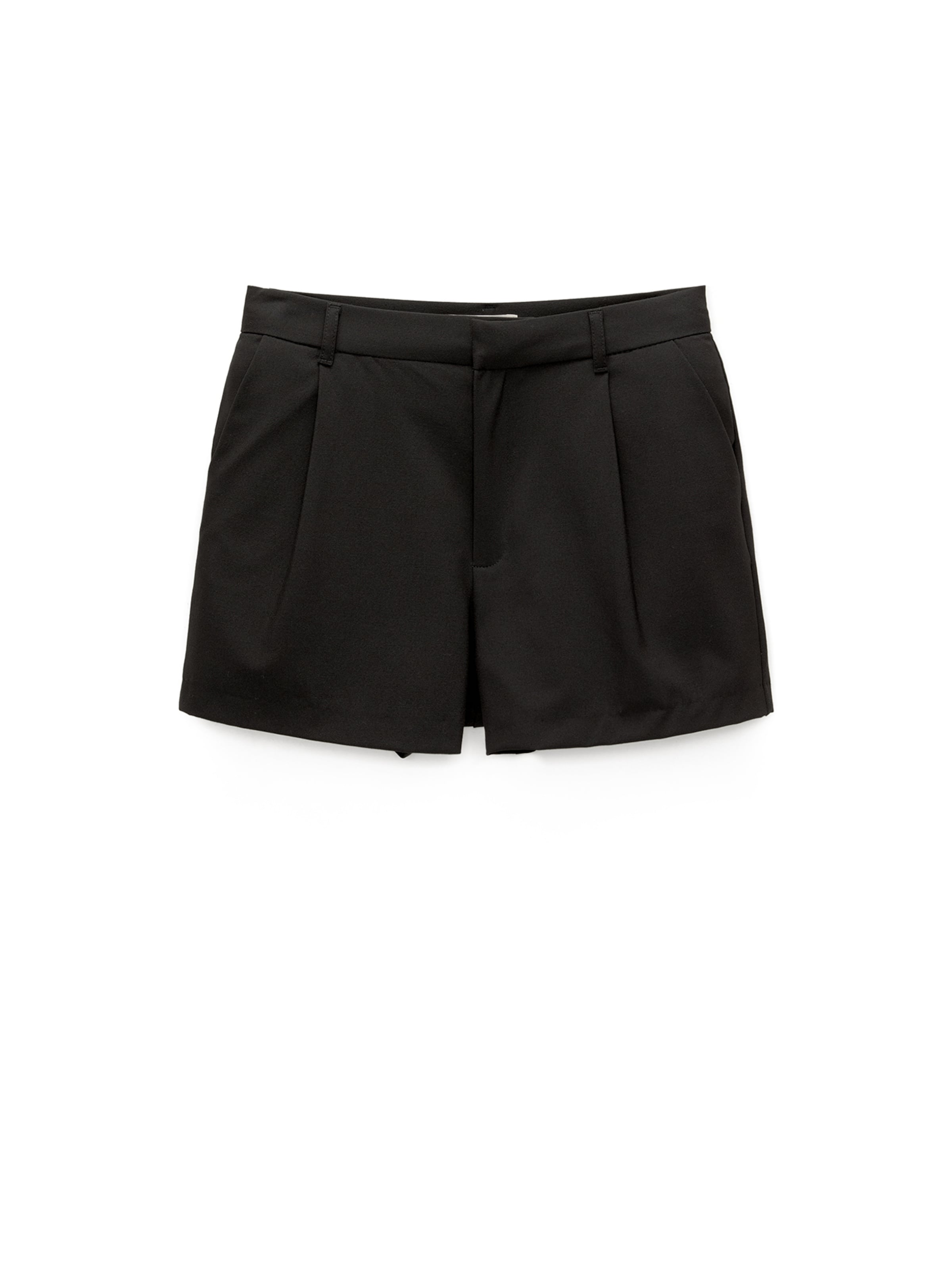 Pull&Bear Wide leg Veckad byxa i svart: framsida