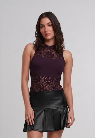 Urban Classics Shirt bodysuit in Purple: front