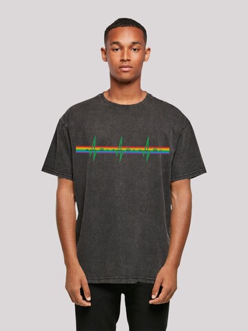 F4NT4STIC Shirt 'Pink Floyd Prism Heartbeat' in Zwart: voorkant