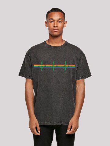F4NT4STIC Shirt 'Pink Floyd Prism Heartbeat' in Black: front