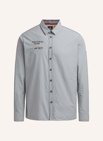 Gaastra Regular Fit Langarmhemd mit Dobby-Webstruktur in Blau
