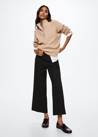 MANGO Wide leg Pantalon 'Annie' in Zwart