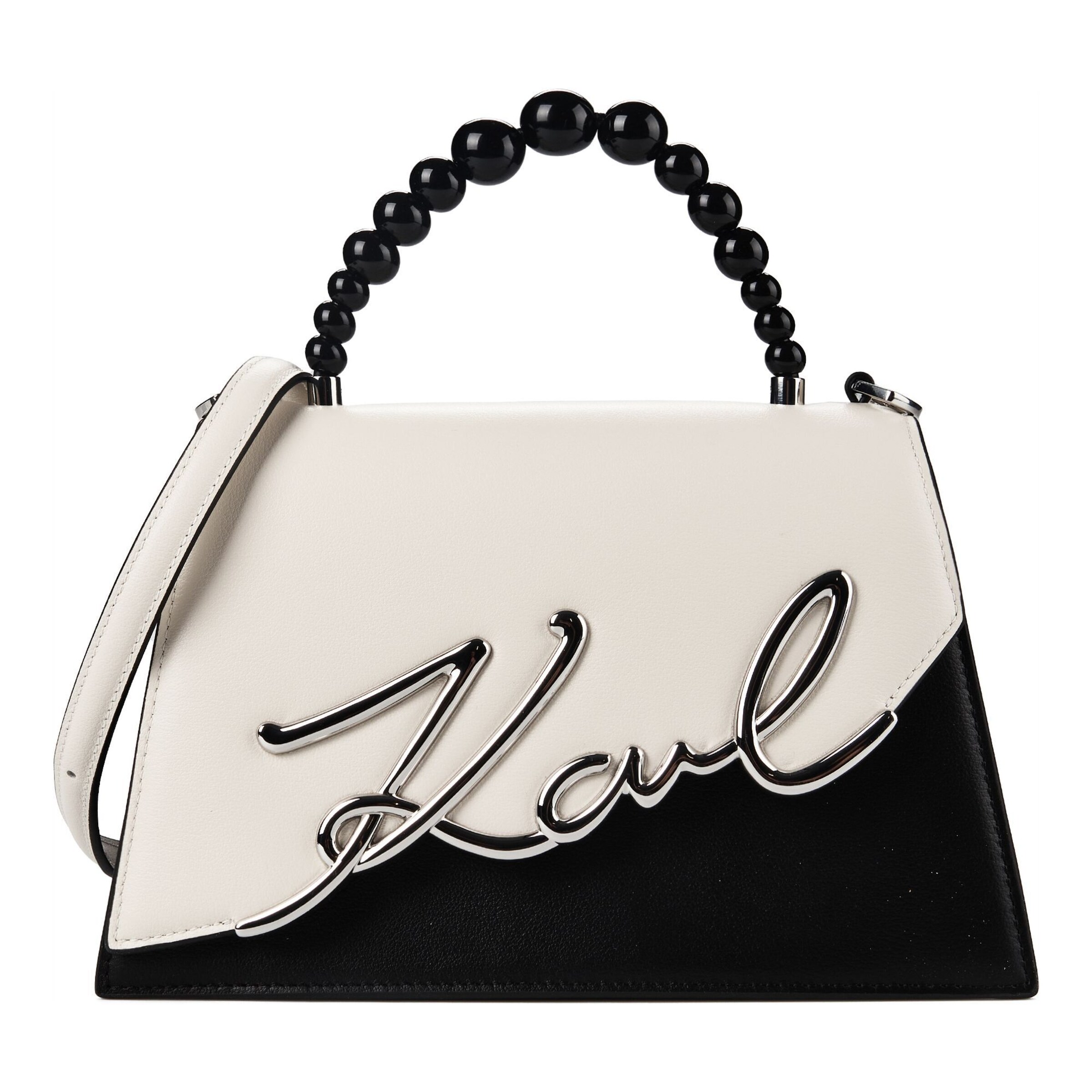 Sacs à main 'Signature 2.0' Karl Lagerfeld en blanc : devant