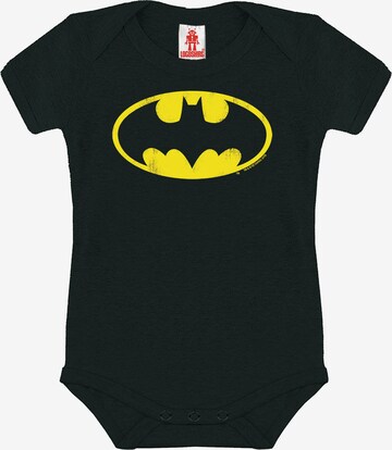 LOGOSHIRT Rompertje/body 'DC Batman-Logo' in Zwart: voorkant