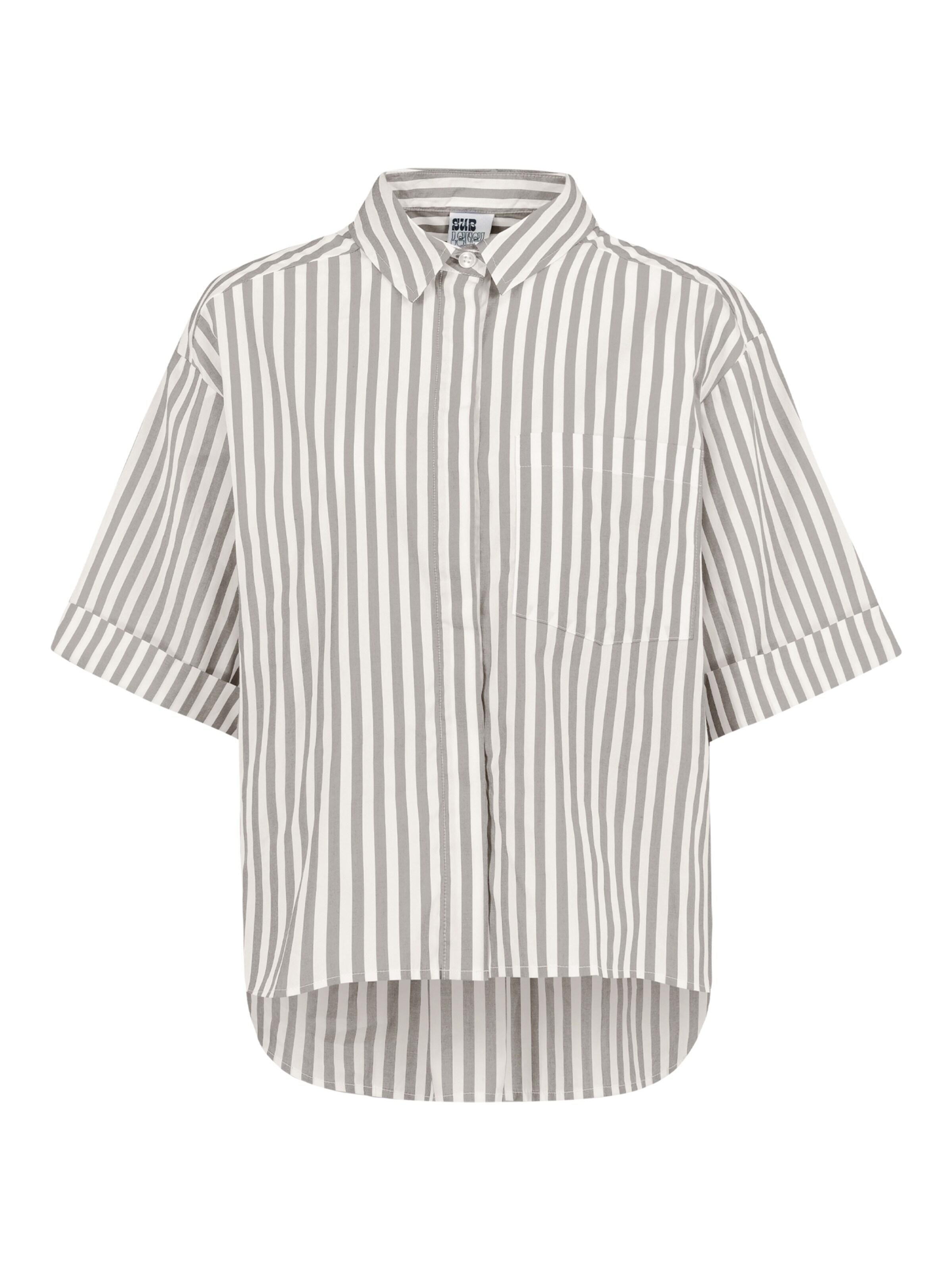 Sublevel Bluse in L in grau / weiß, Produktansicht