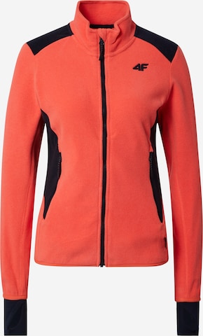 4F Athletic Fleece Jacket in Orange: front