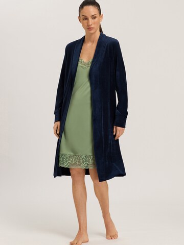 Hanro Dressing Gown ' Favourites ' in Blue: front