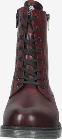 REMONTE Lace-Up Ankle Boots in Red