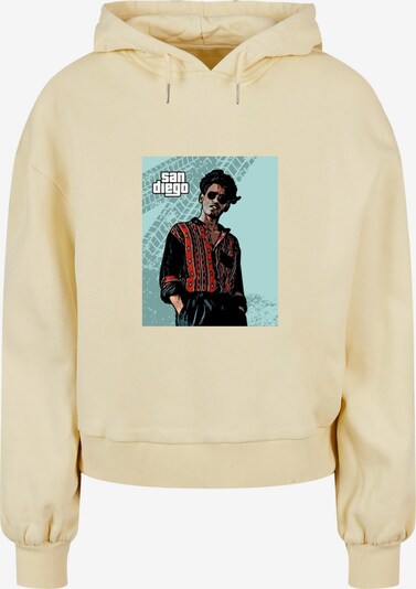 Merchcode Sweatshirt 'Grand San Diego' in türkis / gelb / rot / schwarz, Produktansicht