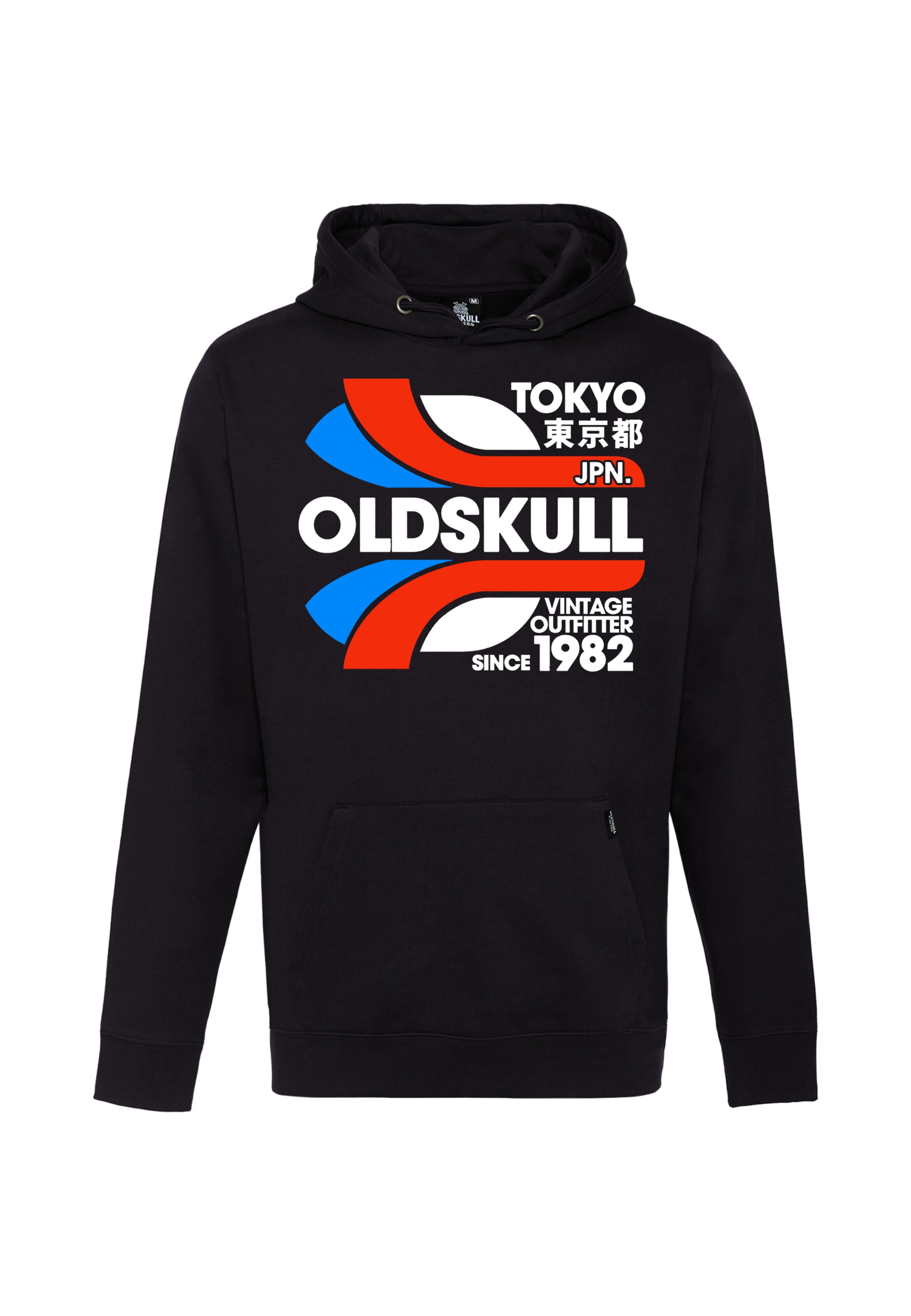 Oldskull Sweatshirt 'Retro Tokyopolis' in Black: front