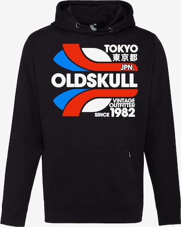 Oldskull Sweatshirt 'Retro Tokyopolis' in Zwart: voorkant