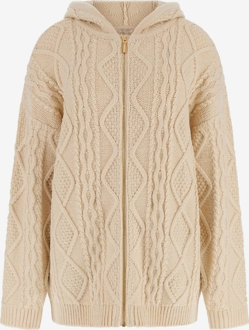 GUESS Knit Cardigan in Beige: front