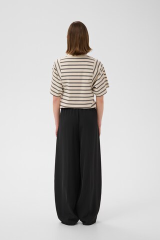InWear Wide Leg Bukser med lægfolder 'QAILEY' i sort