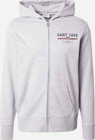 GANT Sweatvest in Grijs: voorkant