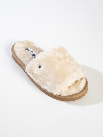 Pantoufle 'Lolo' Minnetonka en beige