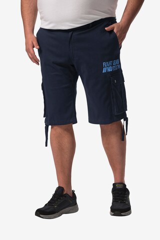 Men Plus Regular Cargo Pants in Blue: front