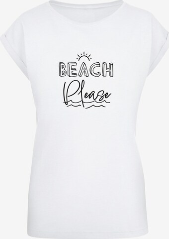 Merchcode Shirt 'Beach Please' in Weiß: predná strana