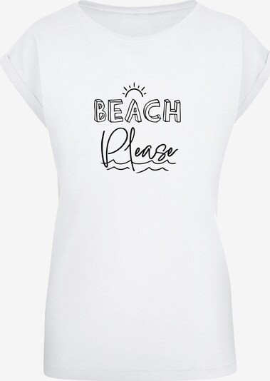 Merchcode T-shirt 'Beach Please' en noir / blanc, Vue avec produit