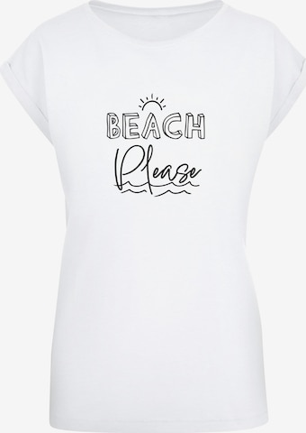 T-shirt 'Beach Please' Merchcode en blanc : devant