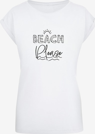 Merchcode T-shirt 'Beach Please' en noir / blanc, Vue avec produit