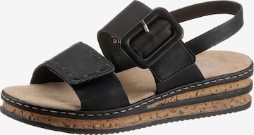 Rieker Sandals '62950' in Black: front