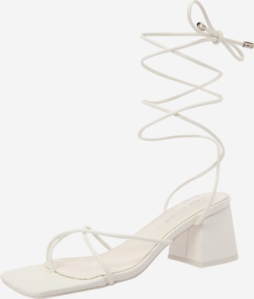 Public Desire T-Bar Sandals 'AERIN' in White: front