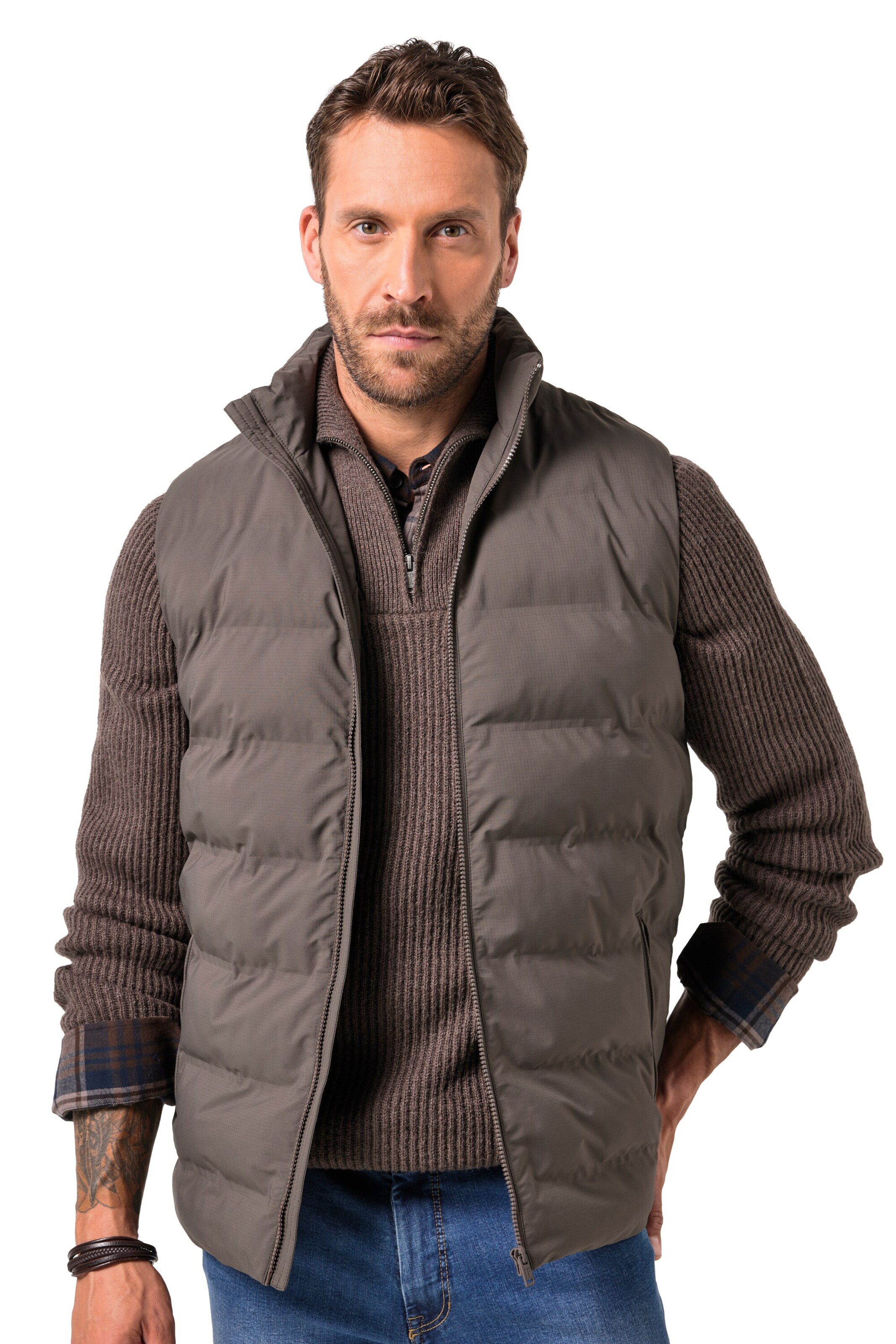 JP1880 Bodywarmer in Bruin: voorkant