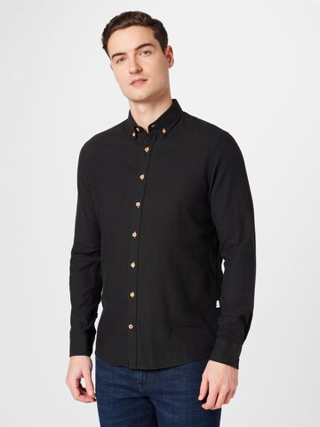 Regular fit Camicia 'Johan Diego' di Kronstadt in nero: frontale