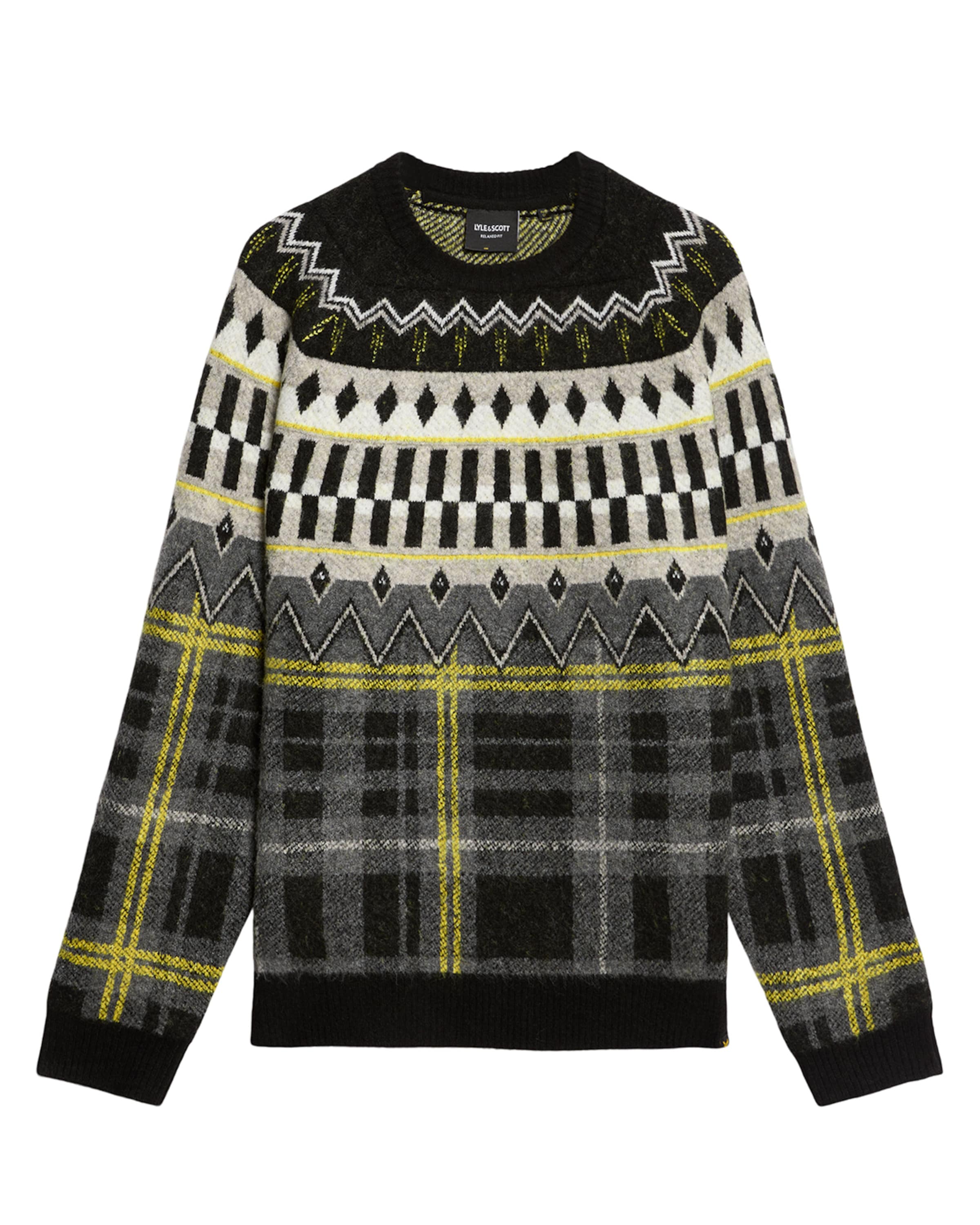 Pull-over &#x27;Fair Isle&#x27; Lyle &amp; Scott en noir : devant