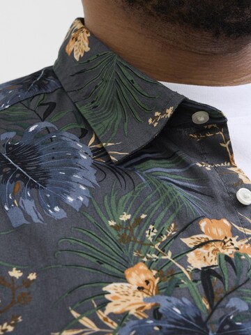 Jack & Jones Plus Comfort Fit Skjorte 'JJHawaii' i grå