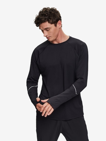 ESPRIT Functioneel shirt in Zwart: voorkant