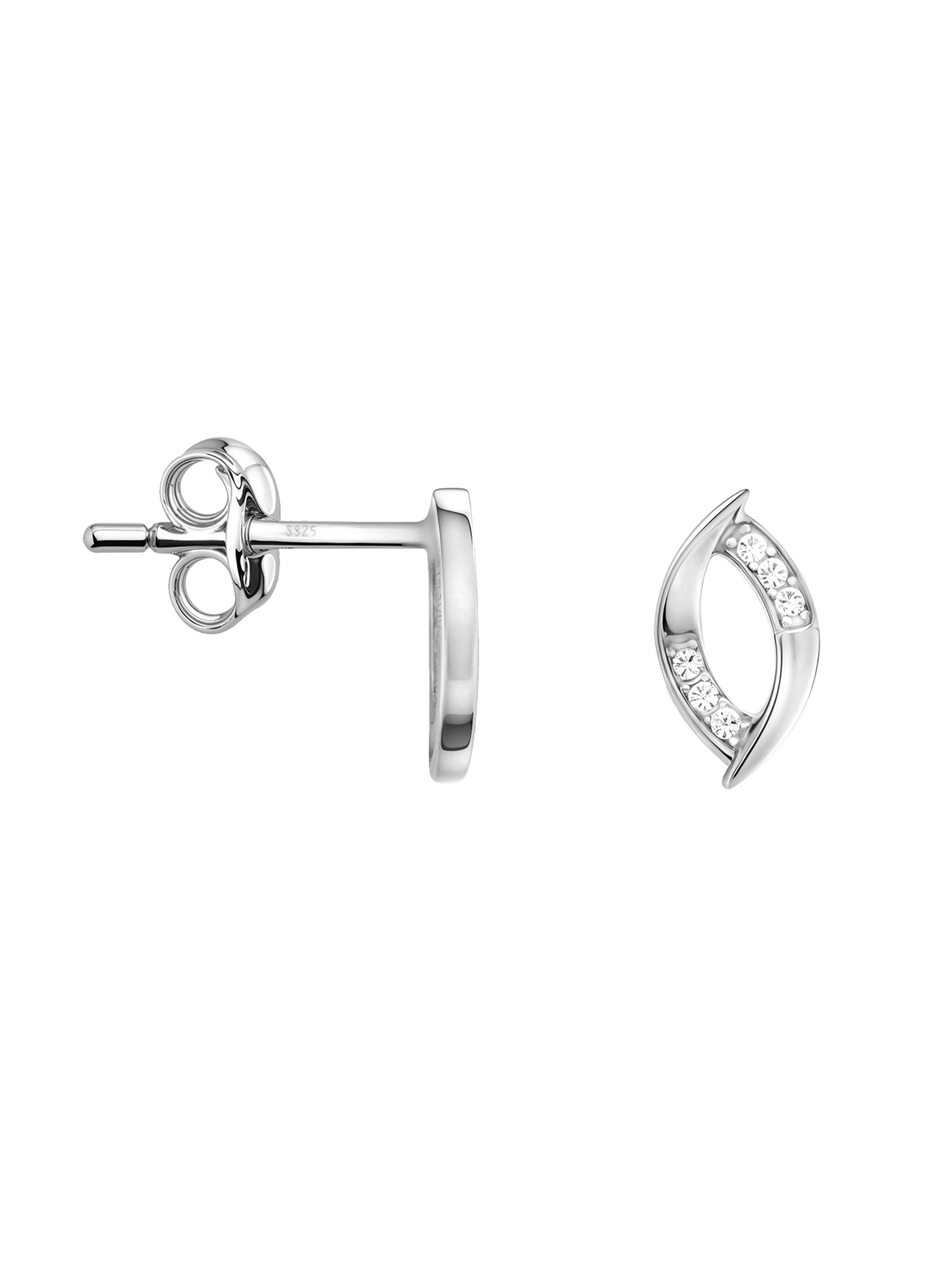 Sofia Milani Ohrringe 'Oval'‌‌‌‌‌‌‌ in Silber: Vorderseite