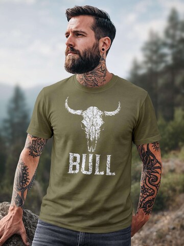 Neverless Shirt 'Bull'‌ in Grün