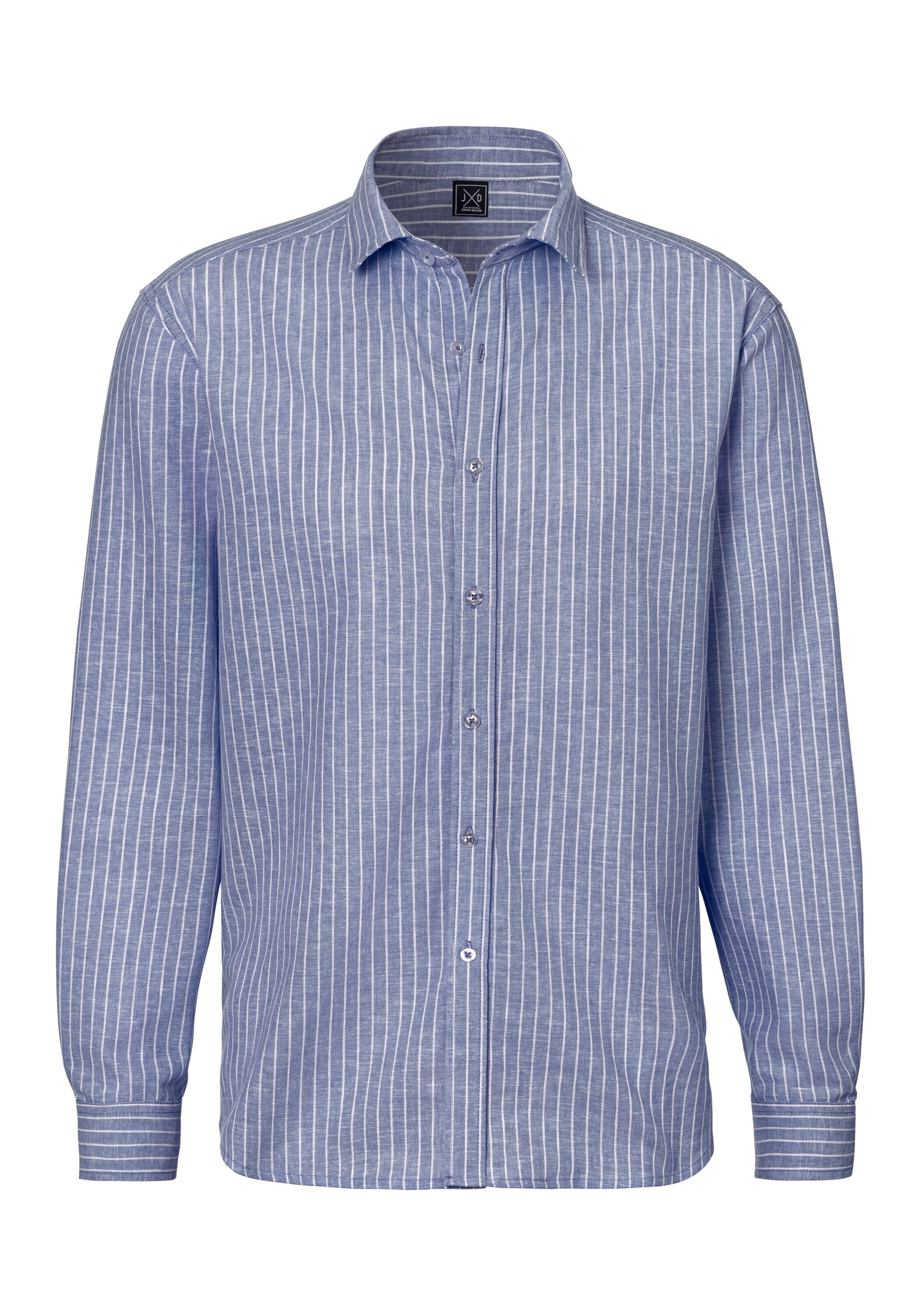 JOHN DEVIN Button Up Shirt in Blue: front