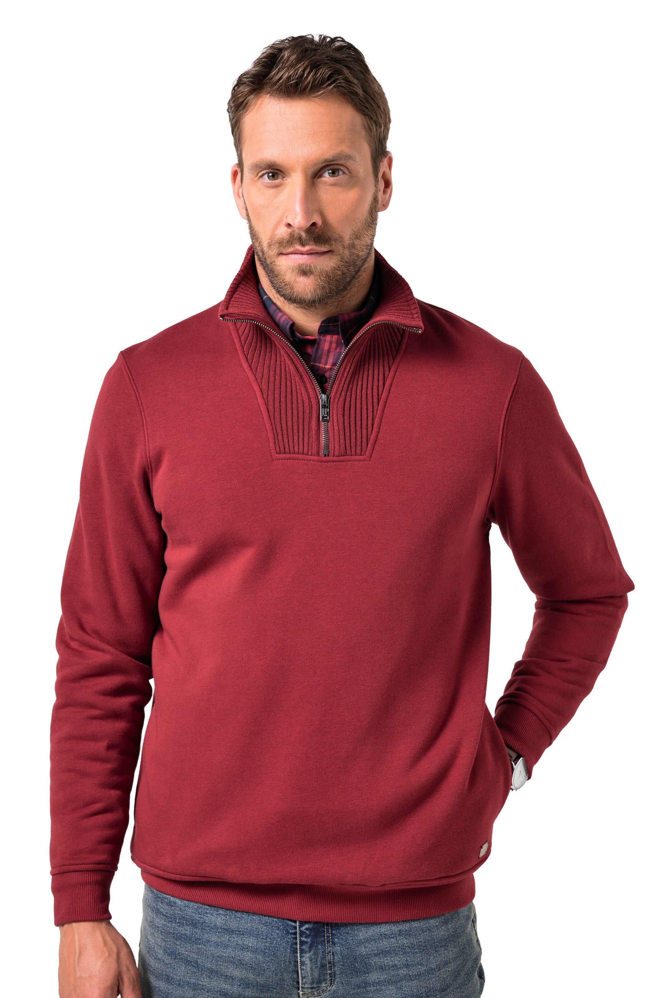 JP1880 Sweatshirt in Rood: voorkant