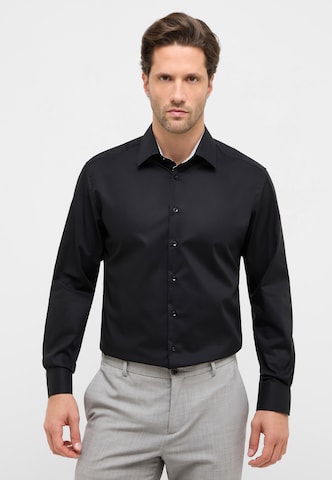 ETERNA Regular fit Zakelijk overhemd in Zwart: voorkant