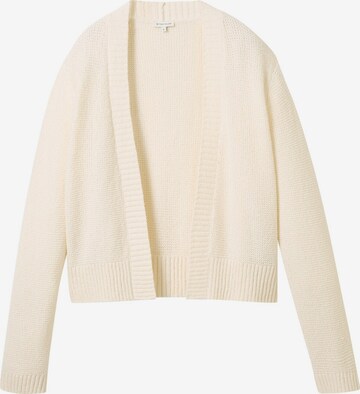 TOM TAILOR Knit Cardigan in White: front