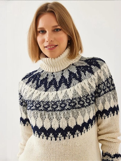 Bianco Lucci Sweater in Cream / Dark blue / Grey, Item view
